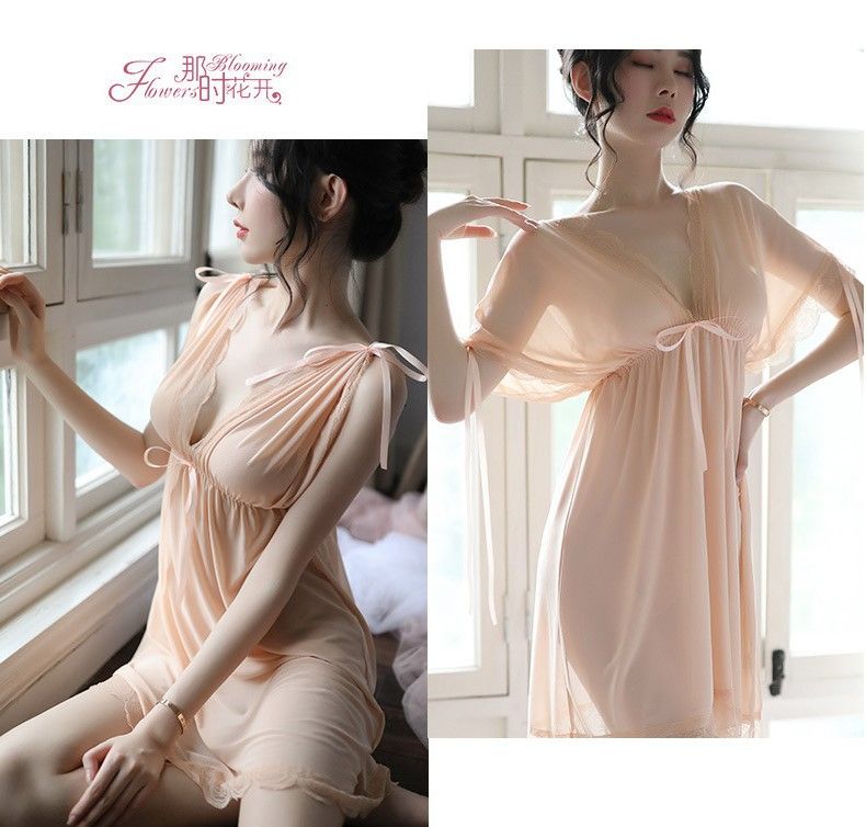 Women's Lace Kimono Robe Babydoll Lingerie Mesh Nightgown Cover Up Mesh Chemise V Neck Sleepwear Lace Kimono Robe Babydoll Sexy Lingerie Mesh Chemise Lace Teddy Nightdress