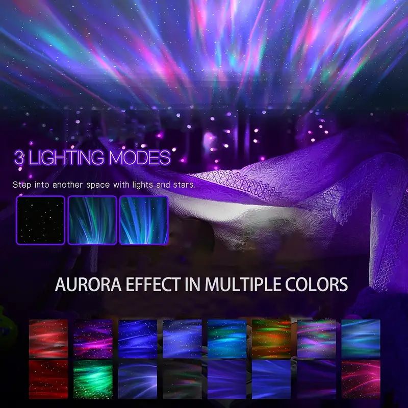 RGB Ball Lamp, USB Aurora Lamp, Northern Lights, Uonlytechstar Star, Ocean Wave Projector, Party Holiday Decor, Galaxy Light, Bedroom Night Light Projector for Gaming Room/Bedroom/Ceiling