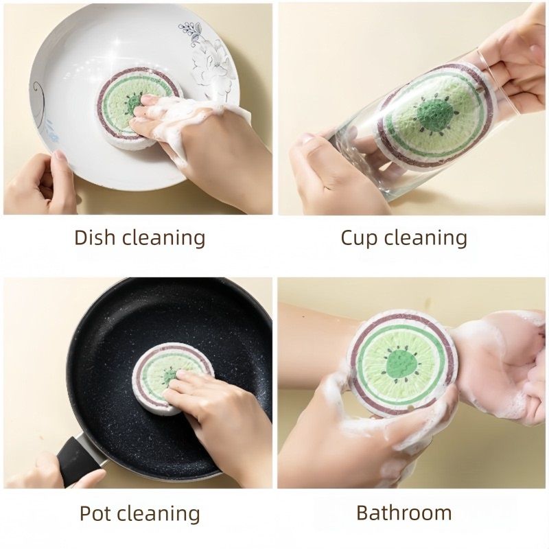 Cleaning Scrub Sponge Compressed Cellulose Cleaning Scrub Sponges for Cleaning, Washing Dishes, Count Cleaning Scrub Sponge Non-Scratch Scrubber for Household, Cookware, Bathroom, Cars Odor-Free