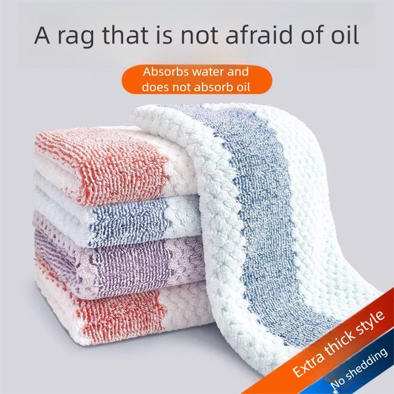 Dish Towels for Kitchen, Super Absorbent Coral Fleece Cleaning Cloths, Fast Drying Rags and Soft for Newborns, Infants and Toddlers All-Purpose Microfiber Towels Rags for Cleaning