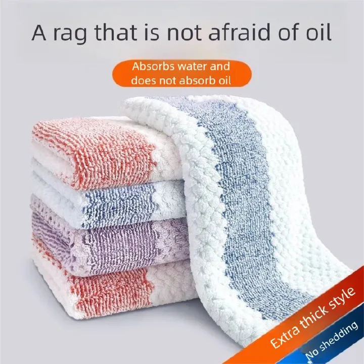 Dish Towels for Kitchen, Super Absorbent Coral Fleece Cleaning Cloths, Fast Drying Rags and Soft for Newborns, Infants and Toddlers All-Purpose Microfiber Towels Rags for Cleaning