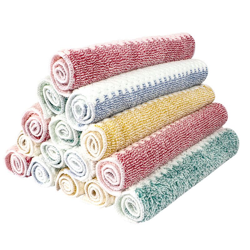 Dish Towels for Kitchen, Super Absorbent Coral Fleece Cleaning Cloths, Fast Drying Rags and Soft for Newborns, Infants and Toddlers All-Purpose Microfiber Towels Rags for Cleaning