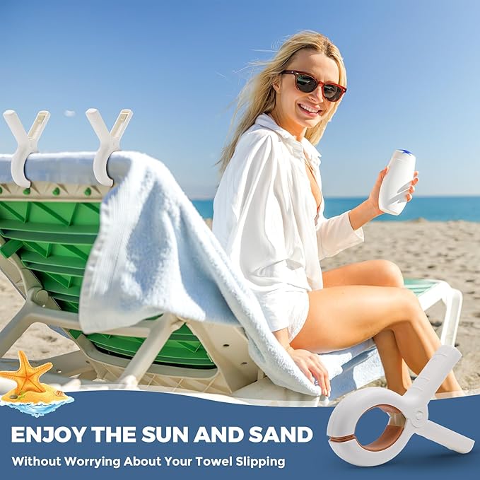 12 PCS Plastic Clothespins Heavy Duty Clothes Pins Windproof Clamps Beach Blankets Clothes Pegs with Strong Anti-Rust Springs, Blankets to Dry on Clothesline Hanging Rack Quilt Drying Clip for Laundy