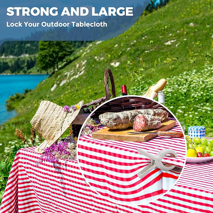 12 PCS Plastic Clothespins Heavy Duty Clothes Pins Windproof Clamps Beach Blankets Clothes Pegs with Strong Anti-Rust Springs, Blankets to Dry on Clothesline Hanging Rack Quilt Drying Clip for Laundy