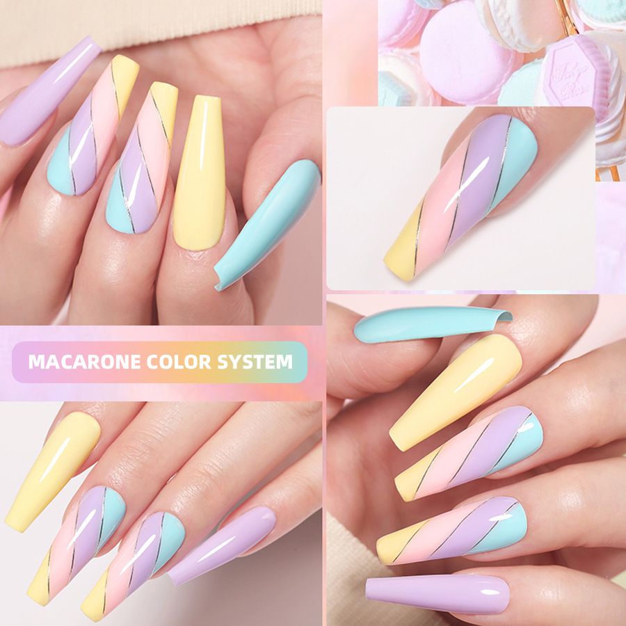 Gel Nail Polish Set 12 Colors, Spring Summer Pastel Soft Green Blue Coral Peach Lilac Purple Pale Creamy Shades Popular Nail Art Design Salon Free Spirit Glossy Collection at Home DIY Manicure Gifts