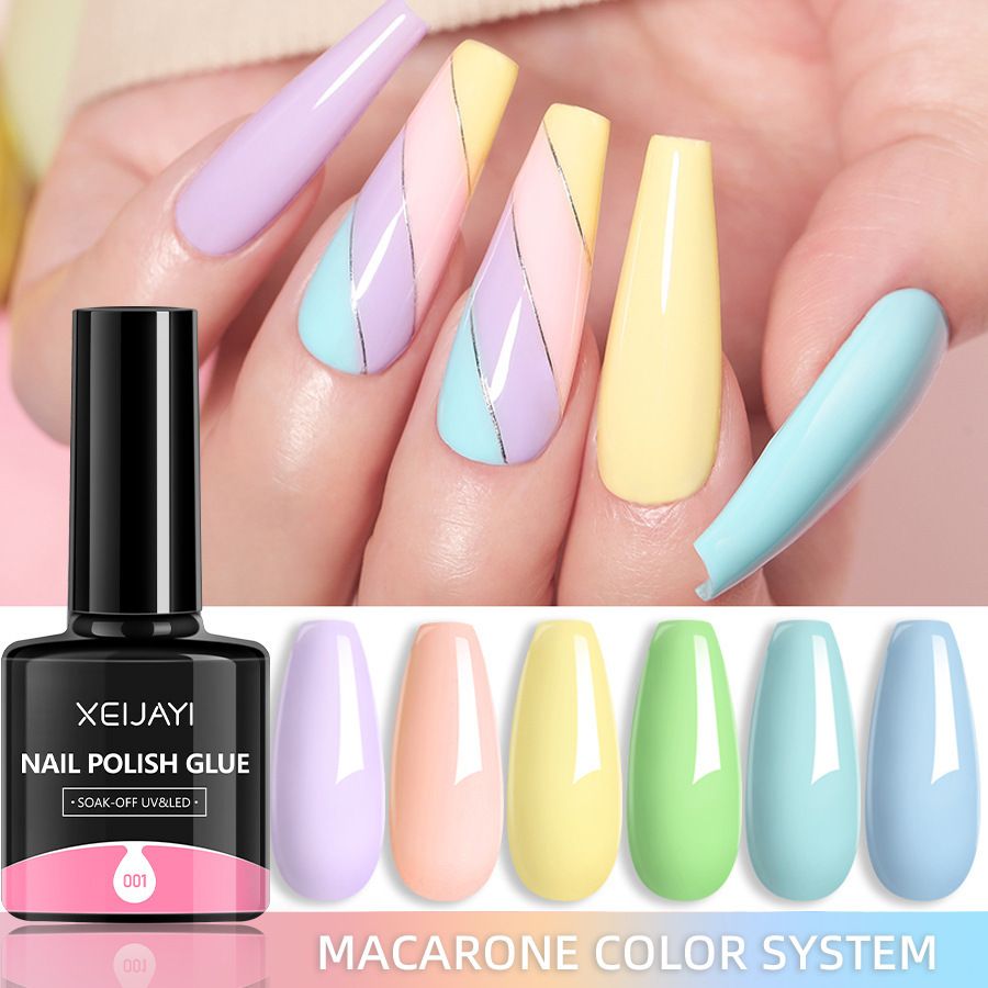 Gel Nail Polish Set 12 Colors, Spring Summer Pastel Soft Green Blue Coral Peach Lilac Purple Pale Creamy Shades Popular Nail Art Design Salon Free Spirit Glossy Collection at Home DIY Manicure Gifts
