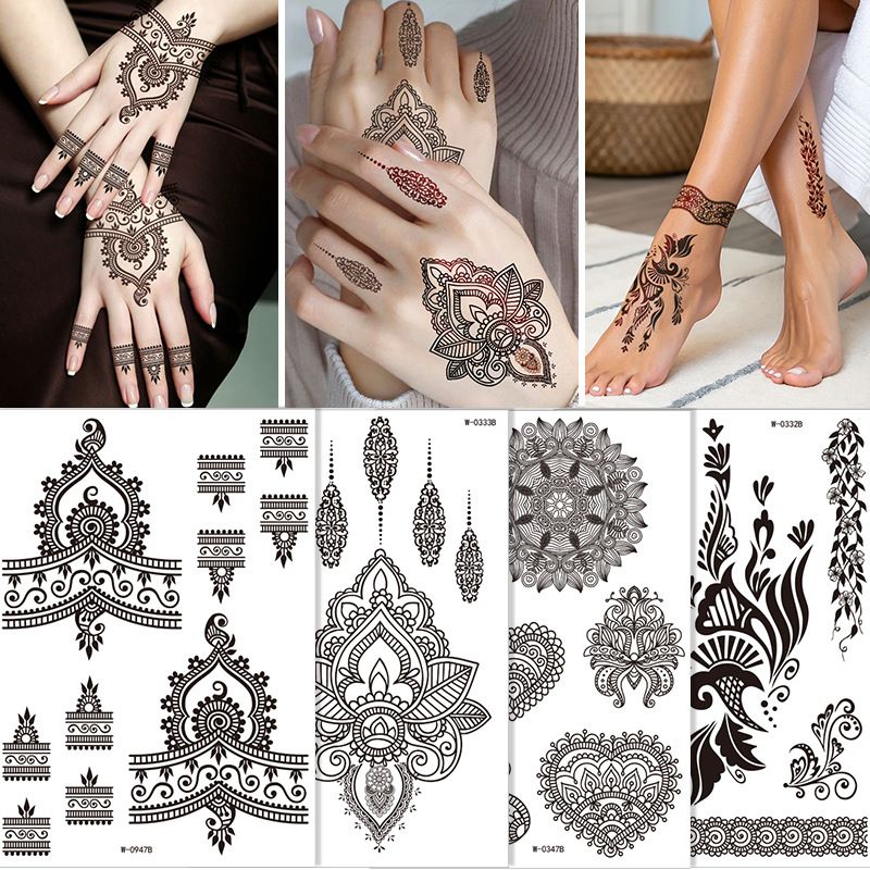 Temporary Tattoo Waterproof Fun Fake Body Art Arm Sketch Scar Sticker Sexy Tattoo Set Beautiful Exquisite 3D Realistic Flowers, Abdominate, Chest, Waist and Back Applied Fake Tattoo for Women Men