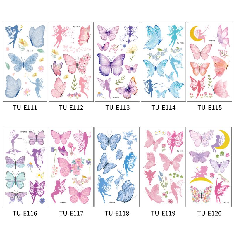Temporary Tattoo 6 and 10 Sheets Butterfly Flowers Tattoo Stickers for Women, Girls and Kids, Colorful Body Art  Waterproof Fake Tattoos for Birthday Party, Gifts, Decorations