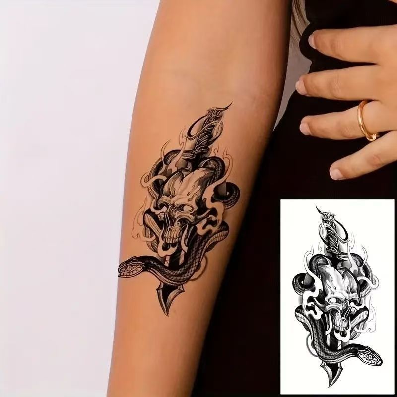 30 Sheets Wolf Lion Tiger Beast Temporary Tattoos For Adults Men Women, Long-lasting Realistic Wild Beast Animal Designs Tattoos for Body Arm Leg Back