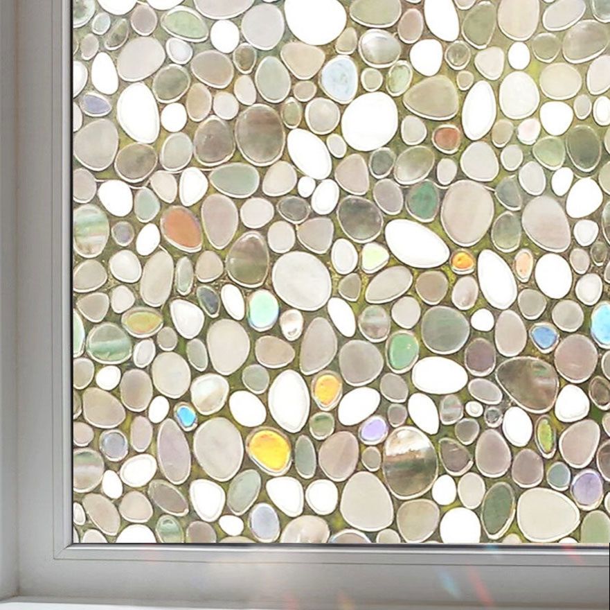 3D Window Film No Glue Privacy for Stained Glass Sticker Static Cling Heat Control Anti UV Non-Adhesive Decorative  Glass Window Film, Rainbow Window Privacy Film, Decorative Colorful Sun Blocking