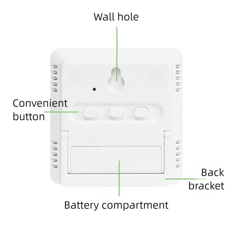 Room Thermometer Indoor Hygrometer Temperature and Humidity Gauge Monitor with High Accuracy Sensor LCD Display Large Display Date Clock for Kitchen Baby Room Office, Greenhouse Wine Cellar
