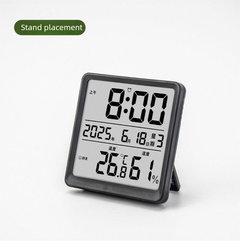 Room Thermometer Indoor Hygrometer Temperature and Humidity Gauge Monitor with High Accuracy Sensor LCD Display Large Display Date Clock for Kitchen Baby Room Office, Greenhouse Wine Cellar