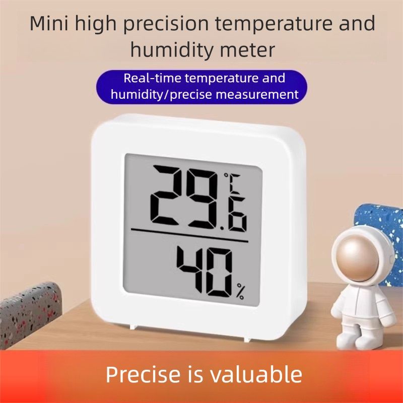 2 Pack Mini Digital Hygrometer Thermometer Gauge, Indoor Outdoor Temperature Humidity Meter Indoor Thermometer Hygrometer LCD Display for Greenhouse, Reptile, Humidors, Cellar, Office, Baby room