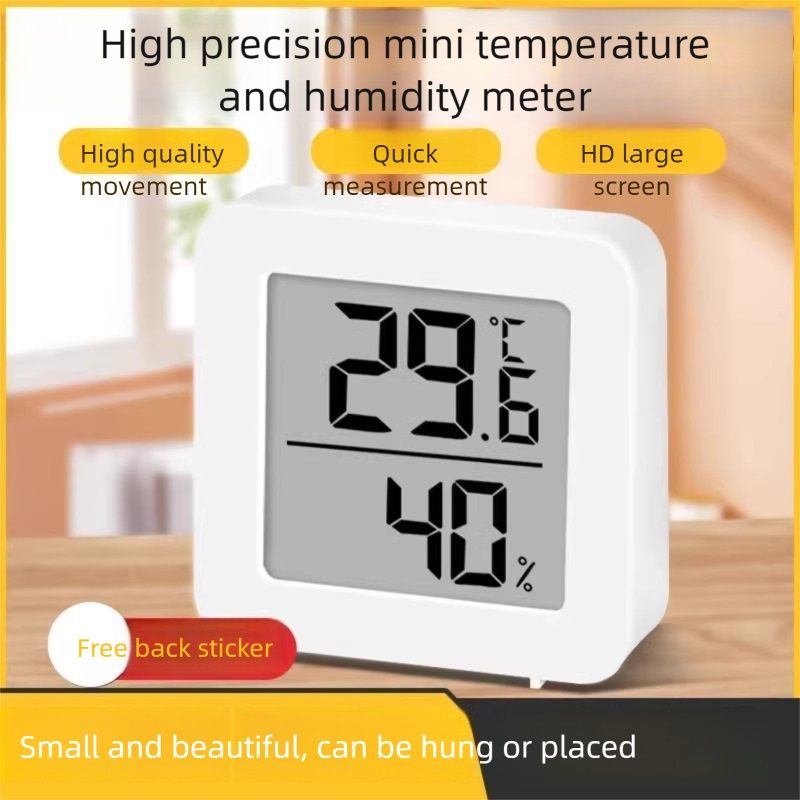 2 Pack Mini Digital Hygrometer Thermometer Gauge, Indoor Outdoor Temperature Humidity Meter Indoor Thermometer Hygrometer LCD Display for Greenhouse, Reptile, Humidors, Cellar, Office, Baby room