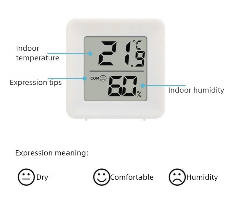 2 Pack Mini Digital Hygrometer Thermometer Gauge, Indoor Outdoor Temperature Humidity Meter Indoor Thermometer Hygrometer LCD Display for Greenhouse, Reptile, Humidors, Cellar, Office, Baby room