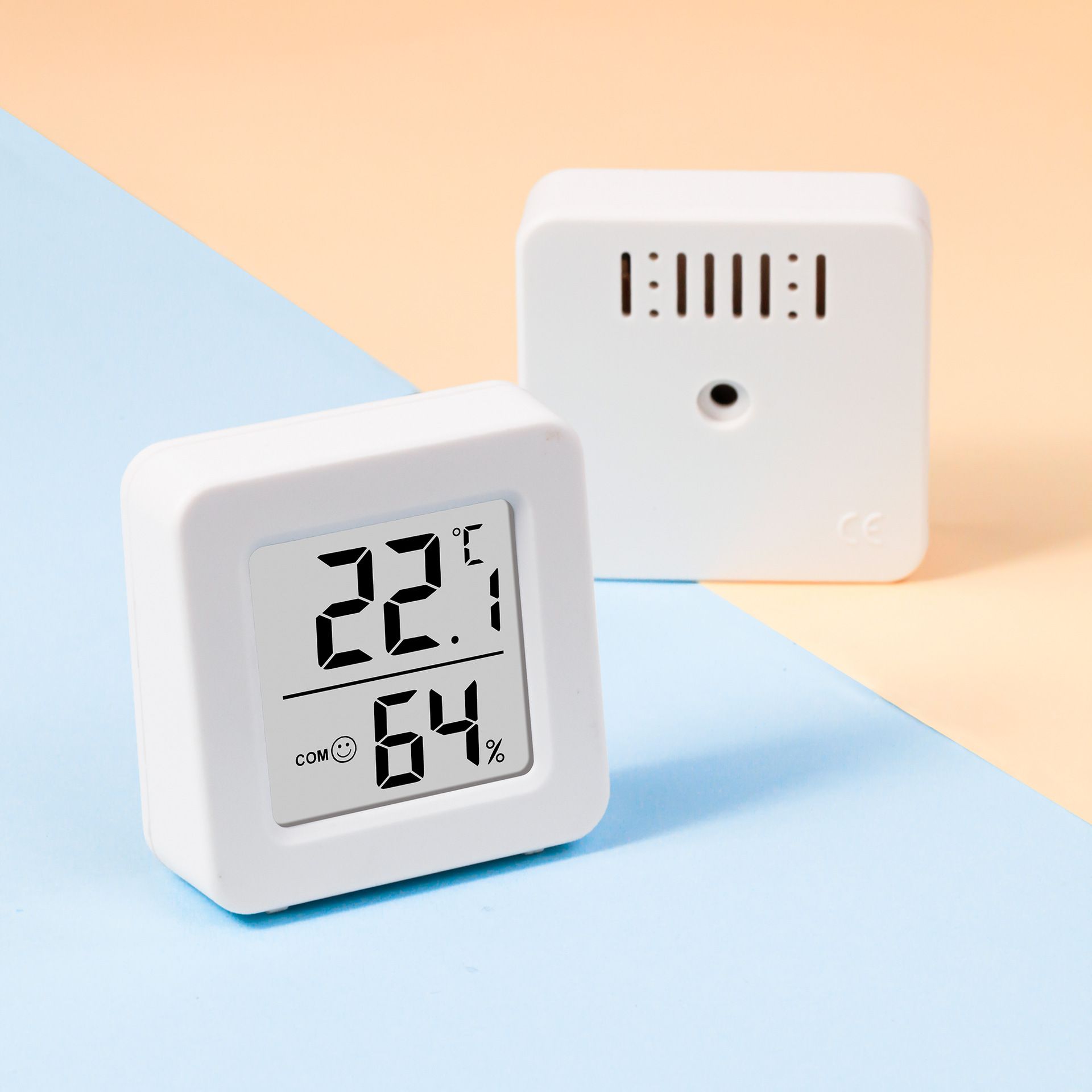 2 Pack Mini Digital Hygrometer Thermometer Gauge, Indoor Outdoor Temperature Humidity Meter Indoor Thermometer Hygrometer LCD Display for Greenhouse, Reptile, Humidors, Cellar, Office, Baby room
