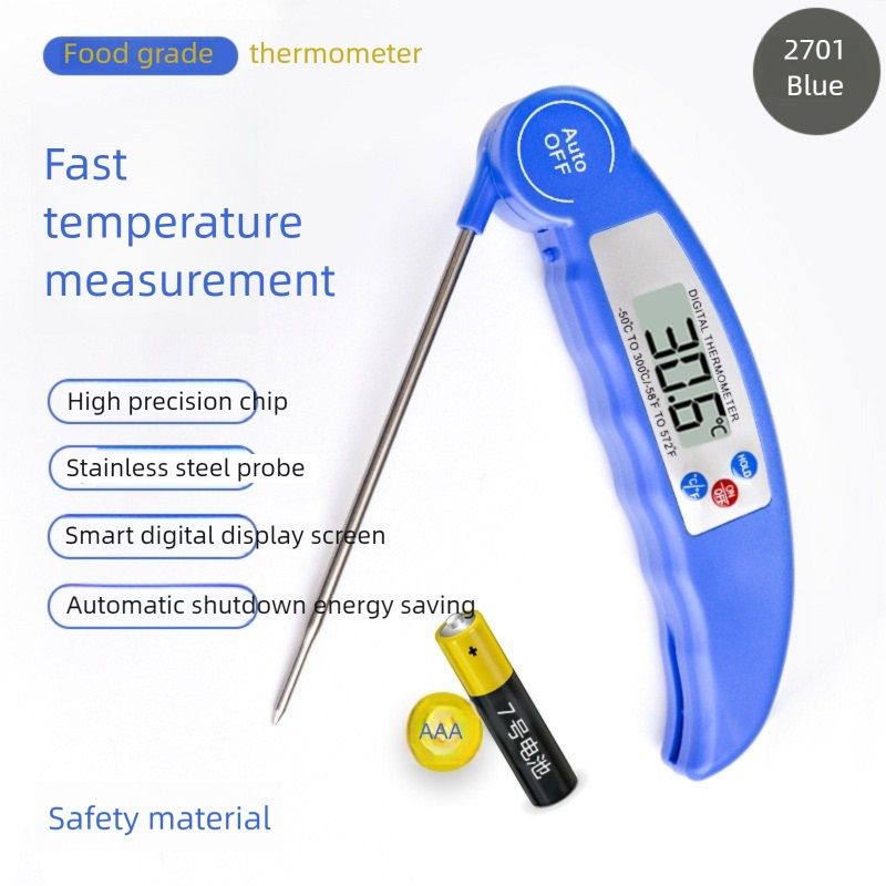 Digital Meat Thermometer for Milk, Bath Water, Deep Fry, Cooking Food, BBQ Grill, Smoker, Oil, Fry Candy, Auto off Calibration with Foldable Probe Instant Read Thermometer Gifts for Men and mom