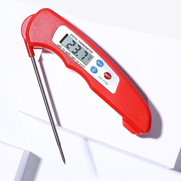 Digital Meat Thermometer for Milk, Bath Water, Deep Fry, Cooking Food, BBQ Grill, Smoker, Oil, Fry Candy, Auto off Calibration with Foldable Probe Instant Read Thermometer Gifts for Men and mom
