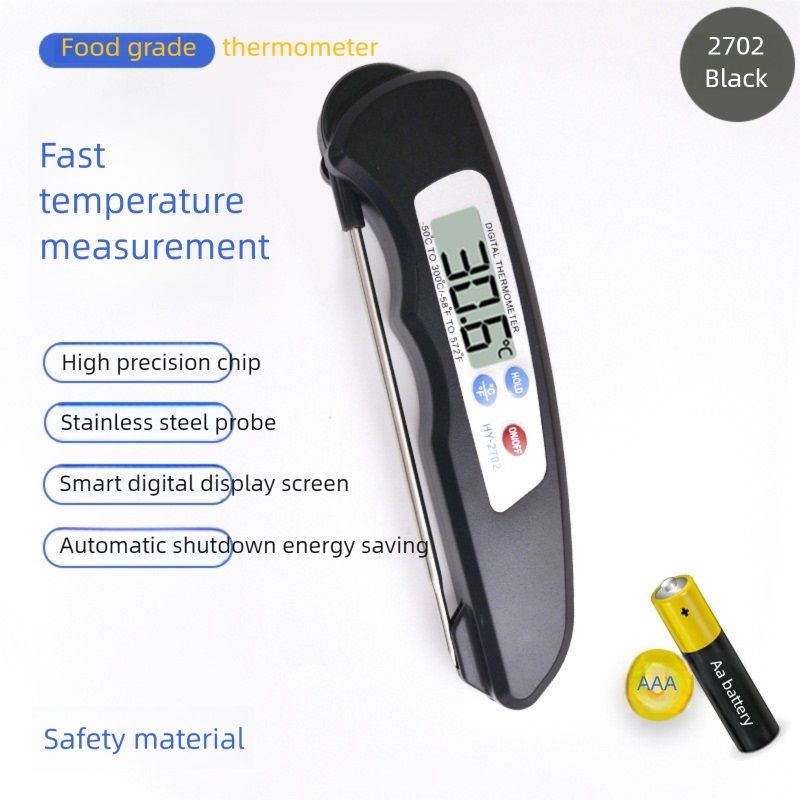 Digital Meat Thermometer for Milk, Bath Water, Deep Fry, Cooking Food, BBQ Grill, Smoker, Oil, Fry Candy, Auto off Calibration with Foldable Probe Instant Read Thermometer Gifts for Men and mom