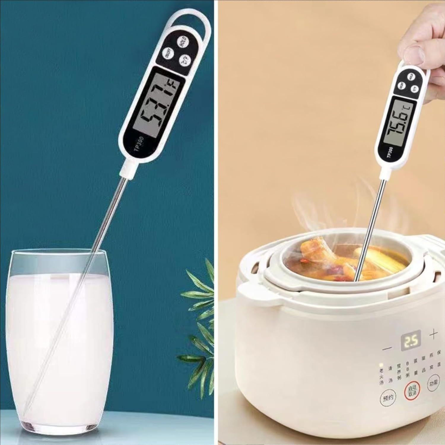 Digital Instant Read Meat Thermometer Kitchen Cooking Food Candy Thermometer for Milk Yogurt Oil Deep Fry BBQ Grill Smoker shower multipurpose Thermometer