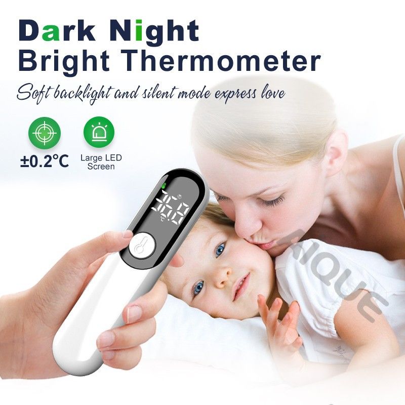No-Touch Forehead Thermometer for Adults, Kids, Babies Gentle Digital Thermometer with Professional Accuracy Quiet Vibration Feedback, Digital Large LED Digits, Easy to Use for Home & Nurses