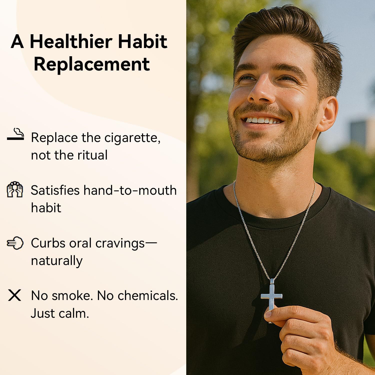 Cross Necklace for Men, Silver Black Gold Stainless Steel Plain Cross Pendant Necklace for Men Box Chain Silver Black Cross Chain Stainless Steel Pendant Jewelry Gifts Box Crucifix Necklace