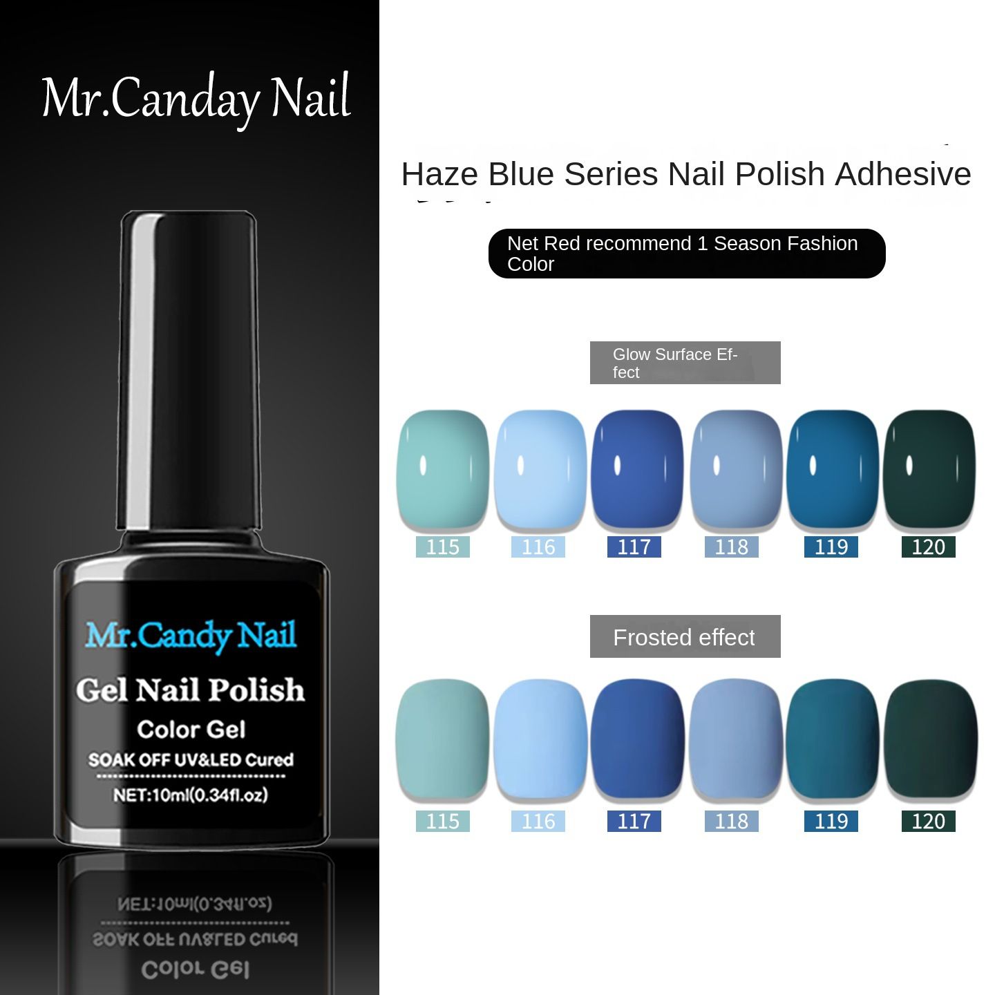 Beetles Blue Gel Nail Polish, Sky Blue Sea Bule Navy Blue Nails Polish Soak Off Nail Art Starter Manicure Professional Salon DIY at Home for Women DIY Gift for Holidays view 7