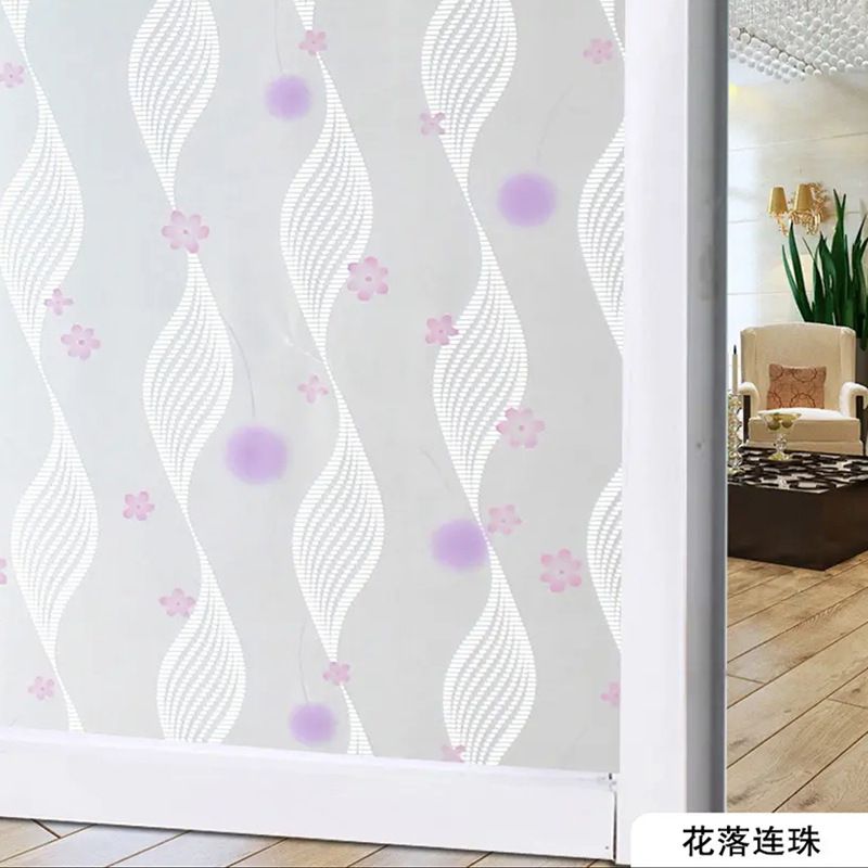 Decorative Window Film Etched Floral,Privacy Door Film,Static Cling Glass Film,No Glue Stained Glass Anti UV Window Paper Frosted Glass Film for Bathroom,Office,Meeting Room,Bedroom