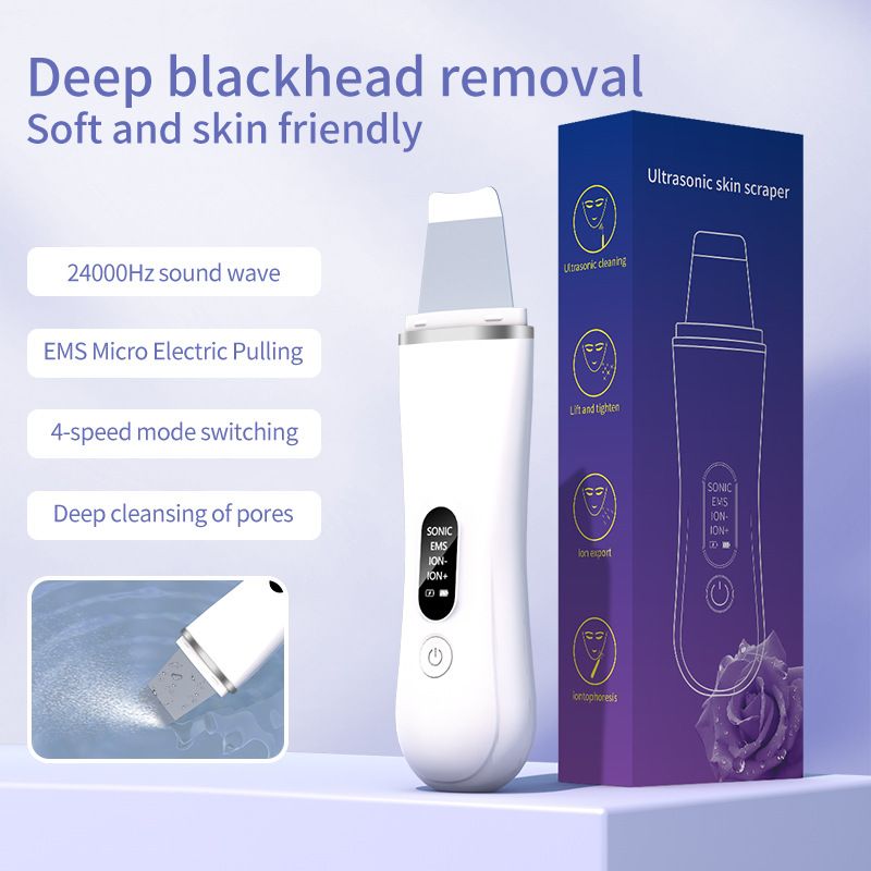 Skin Scrubber Face Spatula Skin Spatula Pore Cleaner Blackhead Remover Tools for Facial Deep Cleansing Skin Scrubber Face Spatula Pore Extractor with USB Charger