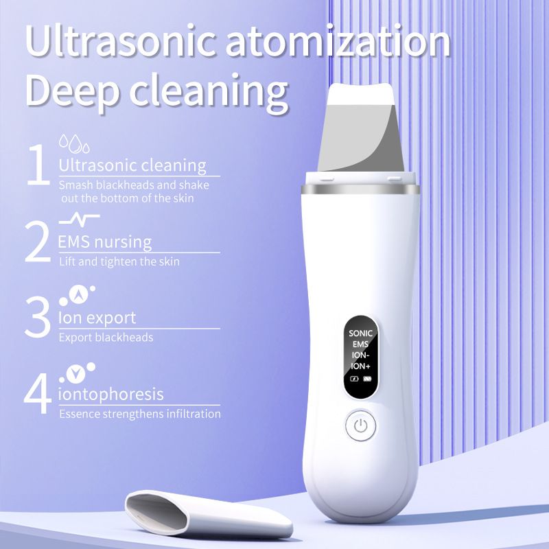Skin Scrubber Face Spatula Skin Spatula Pore Cleaner Blackhead Remover Tools for Facial Deep Cleansing Skin Scrubber Face Spatula Pore Extractor with USB Charger