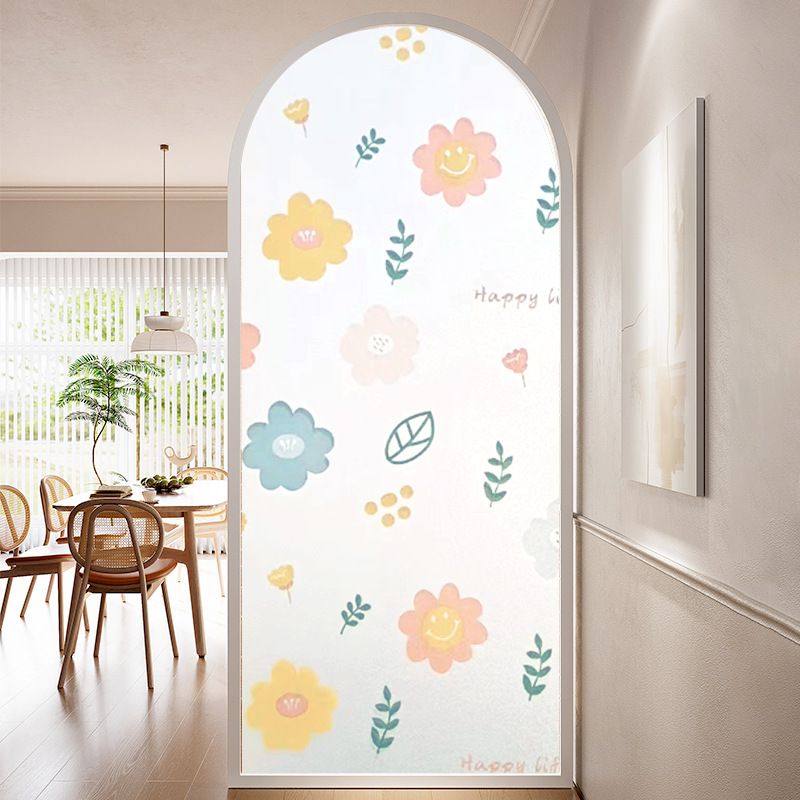 Window Privacy Film, 3D Frosted Stained Glass Film, Vinyl Decorative Window Decals, Static Clings Window Film No-Glue Removable Decals UV Protection Sun Blocking Non Adhesive Window Stickers for Home