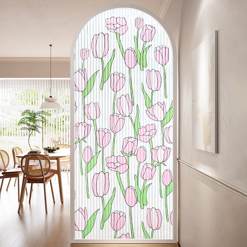 Window Privacy Film, 3D Frosted Stained Glass Film, Vinyl Decorative Window Decals, Static Clings Window Film No-Glue Removable Decals UV Protection Sun Blocking Non Adhesive Window Stickers for Home