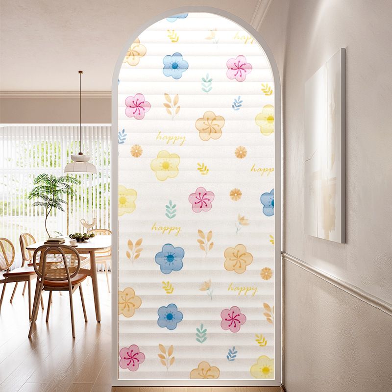 Window Privacy Film, 3D Frosted Stained Glass Film, Vinyl Decorative Window Decals, Static Clings Window Film No-Glue Removable Decals UV Protection Sun Blocking Non Adhesive Window Stickers for Home