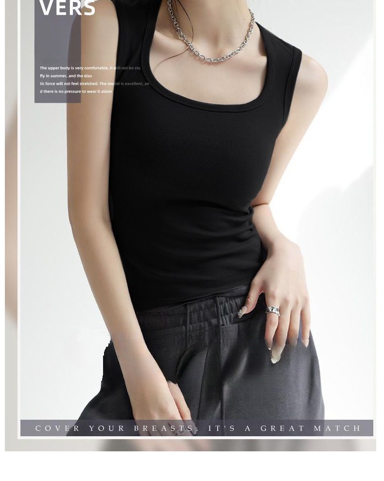 Womens Tank Tops Scoop Neck Ribbed Sleeveless Top Casual Basic Slim Fitted Knit Cami Tee Shirts Class Camisole for Women,  Airy Soft Comfy Tank Tops Cami Undershirt