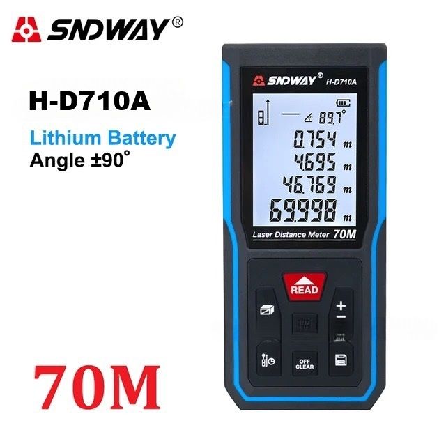 Digital Laser Distance Measure, Upgraded High-Accuracy Laser Measuring Tool, Electronic Tape Measure 2" Backlit LCD Display, Area/Volume/Indirect Measurement, in/Ft/Ft+in/M