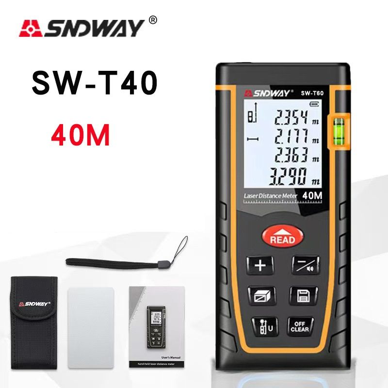 Digital Laser Distance Measure, Upgraded High-Accuracy Laser Measuring Tool, Electronic Tape Measure 2" Backlit LCD Display, Area/Volume/Indirect Measurement, in/Ft/Ft+in/M