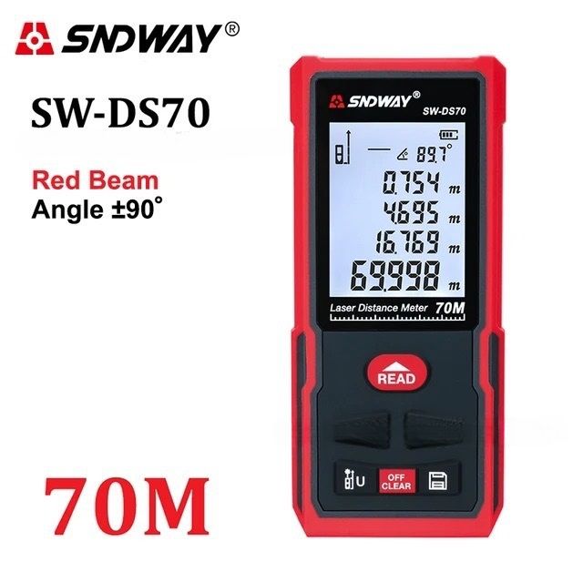 Digital Laser Distance Measure, Upgraded High-Accuracy Laser Measuring Tool, Electronic Tape Measure 2" Backlit LCD Display, Area/Volume/Indirect Measurement, in/Ft/Ft+in/M