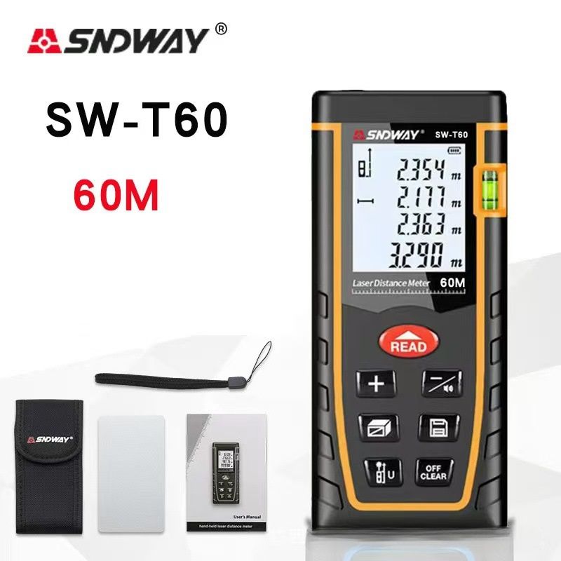 Digital Laser Distance Measure, Upgraded High-Accuracy Laser Measuring Tool, Electronic Tape Measure 2" Backlit LCD Display, Area/Volume/Indirect Measurement, in/Ft/Ft+in/M