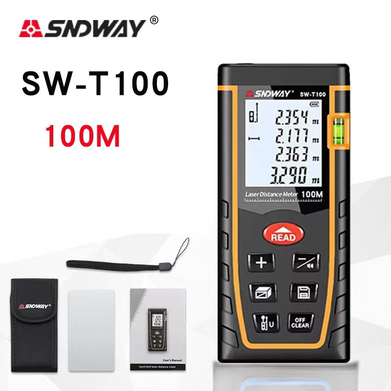 Digital Laser Distance Measure, Upgraded High-Accuracy Laser Measuring Tool, Electronic Tape Measure 2" Backlit LCD Display, Area/Volume/Indirect Measurement, in/Ft/Ft+in/M
