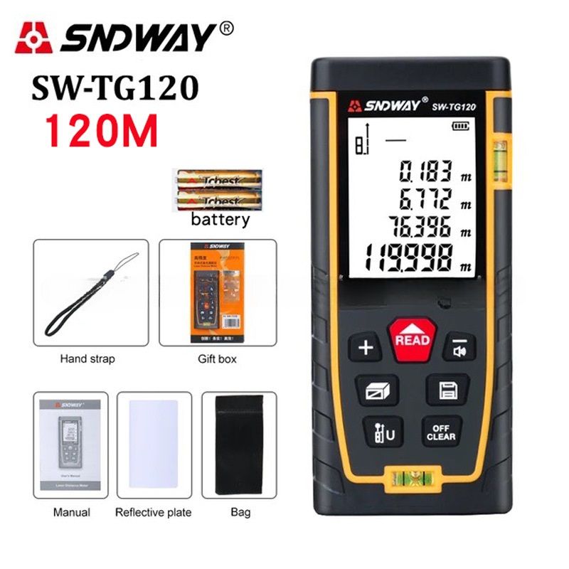 Digital Laser Distance Measure, Upgraded High-Accuracy Laser Measuring Tool, Electronic Tape Measure 2" Backlit LCD Display, Area/Volume/Indirect Measurement, in/Ft/Ft+in/M