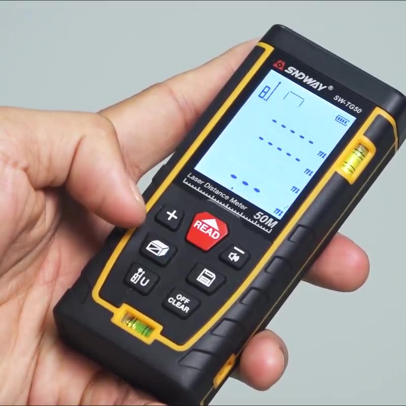 Digital Laser Distance Measure, Upgraded High-Accuracy Laser Measuring Tool, Electronic Tape Measure 2" Backlit LCD Display, Area/Volume/Indirect Measurement, in/Ft/Ft+in/M