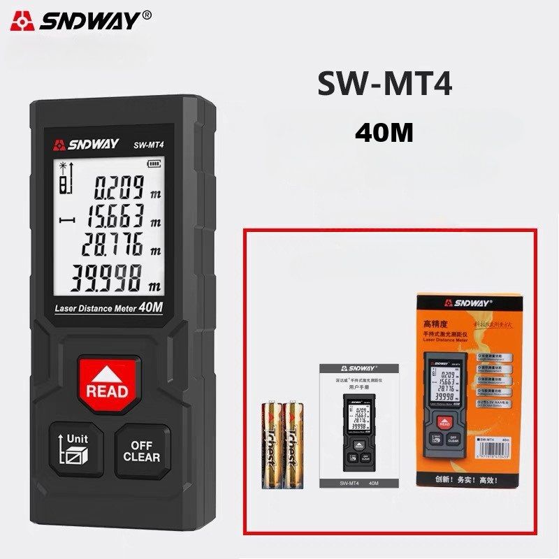 Digital Laser Distance Measure, Upgraded High-Accuracy Laser Measuring Tool, Electronic Tape Measure 2" Backlit LCD Display, Area/Volume/Indirect Measurement, in/Ft/Ft+in/M