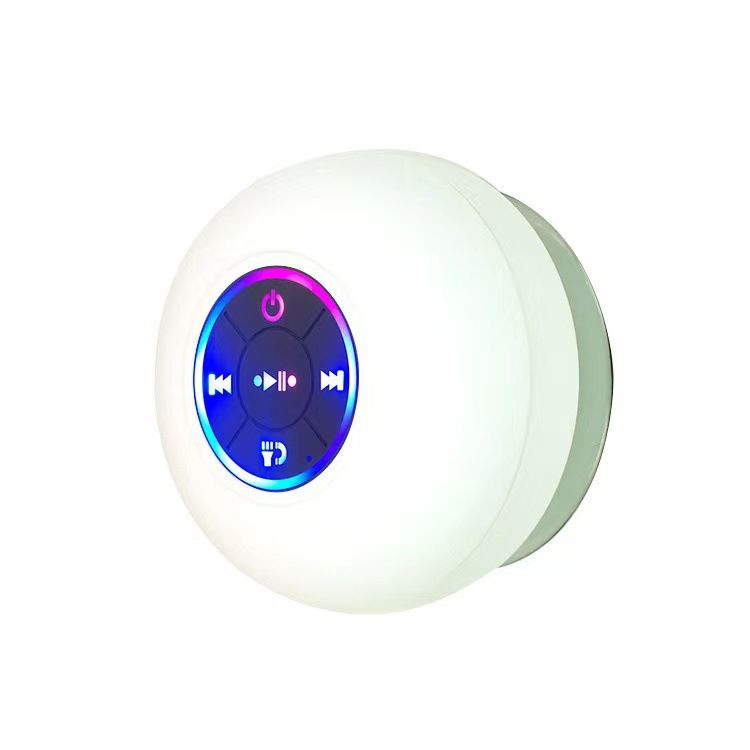 Waterproof Bluetooth Shower Speaker with LED, IPX4 Portable Wireless Hands-Free Mini Speaker, Portable Small Speakers, Floating, Suction Cup for Home, Beach, Pool, Kayak, Hiking, Boat Accessories