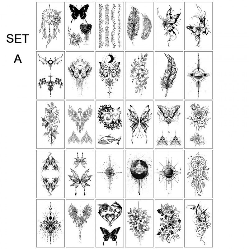30 Sheets Wolf Lion Tiger Beast Temporary Tattoos For Adults Men Women, Long-lasting Realistic Wild Beast Animal Designs Tattoos for Body Arm Leg Back
