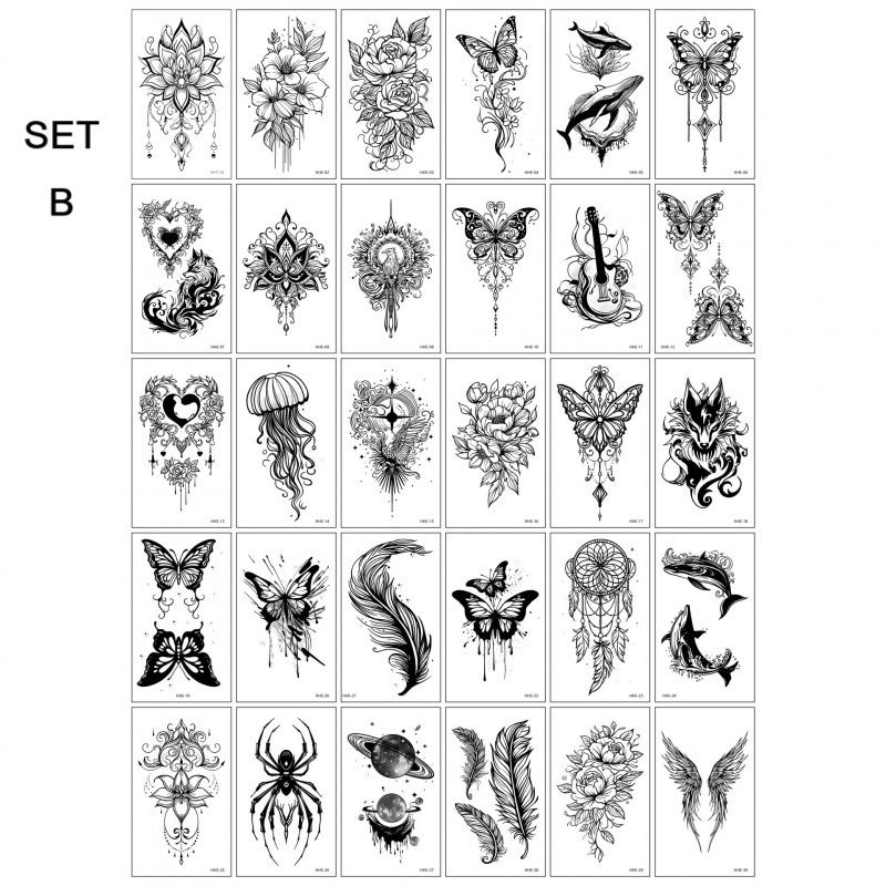 30 Sheets Wolf Lion Tiger Beast Temporary Tattoos For Adults Men Women, Long-lasting Realistic Wild Beast Animal Designs Tattoos for Body Arm Leg Back