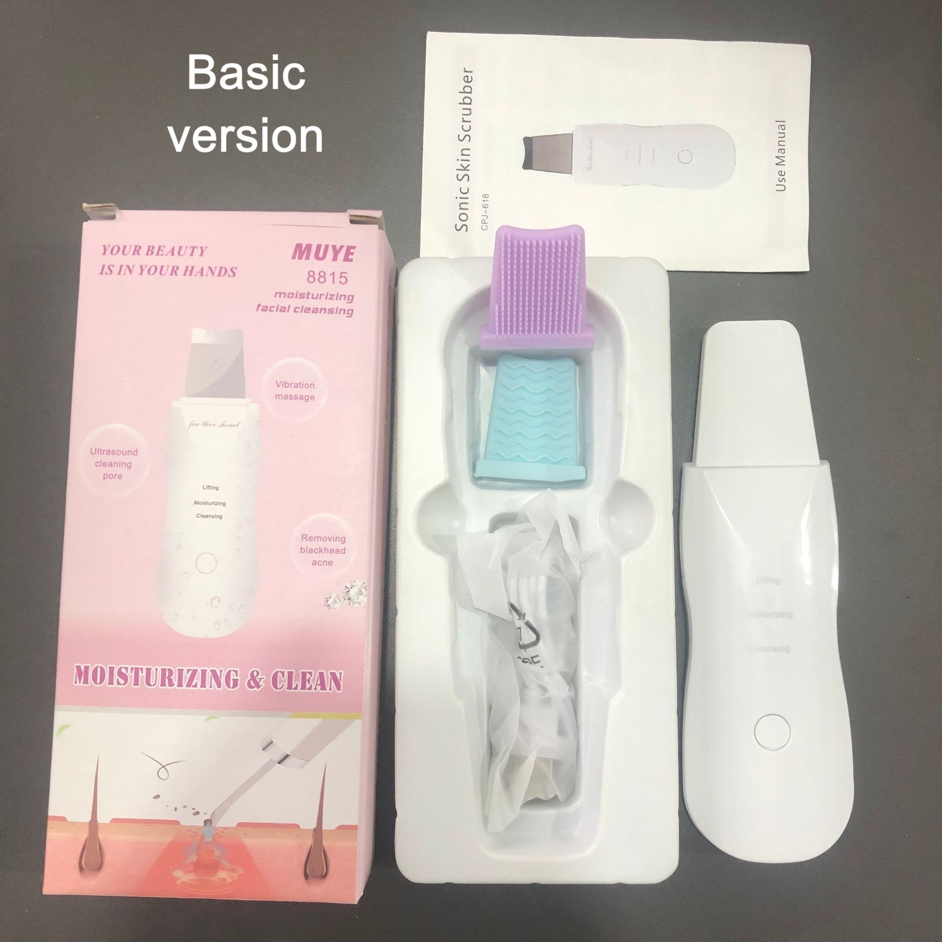 Skin Scrubber Face Spatula Skin Spatula Pore Cleaner Blackhead Remover Tools for Facial Deep Cleansing Skin Scrubber Face Spatula Pore Extractor with USB Charger