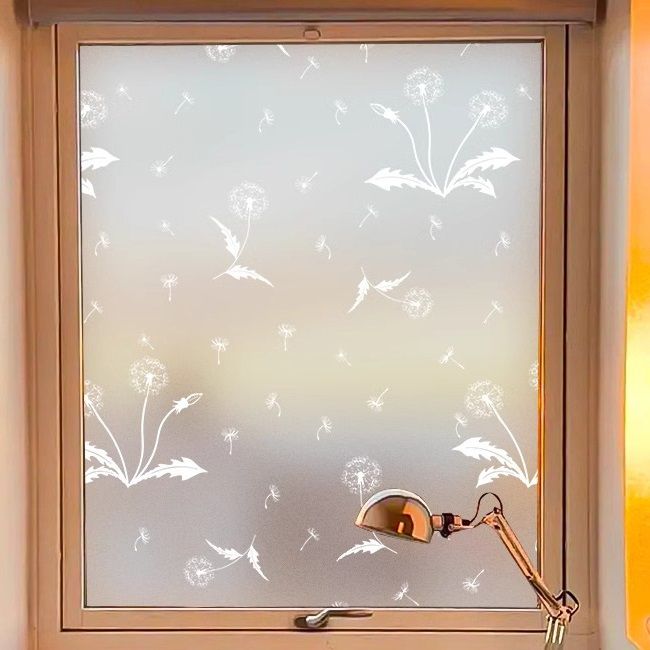 Window Privacy Film, Non-Adhesive Frosted Sun Heat Blocking Window Clings Easy to Apply & Removable Adhesive Reusable Door Stickers for Home Bathroom Office Decorative Stained Glass Window Film