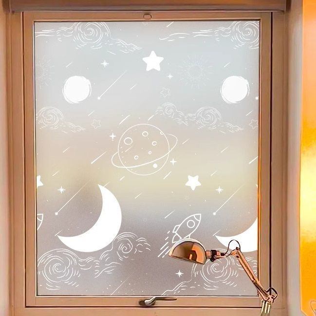 Window Privacy Film, Non-Adhesive Frosted Sun Heat Blocking Window Clings Easy to Apply & Removable Adhesive Reusable Door Stickers for Home Bathroom Office Decorative Stained Glass Window Film