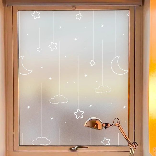 Window Privacy Film, Non-Adhesive Frosted Sun Heat Blocking Window Clings Easy to Apply & Removable Adhesive Reusable Door Stickers for Home Bathroom Office Decorative Stained Glass Window Film