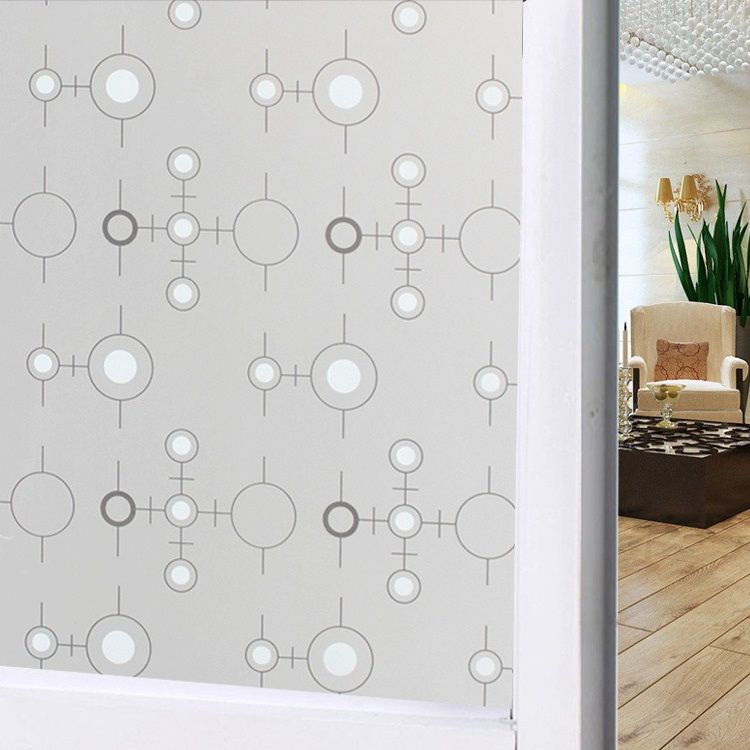 Window Privacy Film, Non-Adhesive Frosted Sun Heat Blocking Window Clings Easy to Apply & Removable Adhesive Reusable Door Stickers for Home Bathroom Office Decorative Stained Glass Window Film